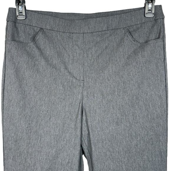 Alfred Dunner SZ 14 Pull-On Pants Flat Front Stretch Straight Leg Pockets Gray - Picture 2 of 5